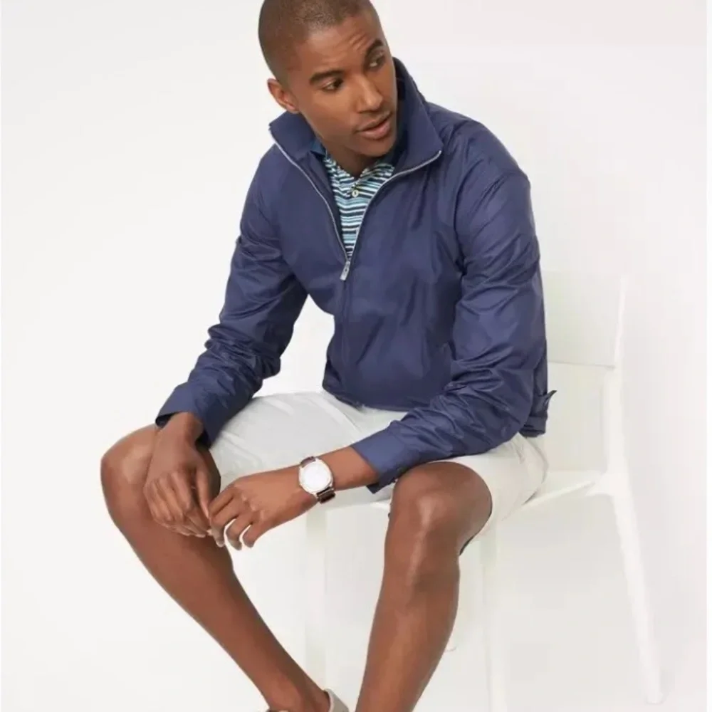 Peter Millar Hartford Jacket Mens Large Blue Full Zip Windbreaker Coat Layering - Picture 7 of 16